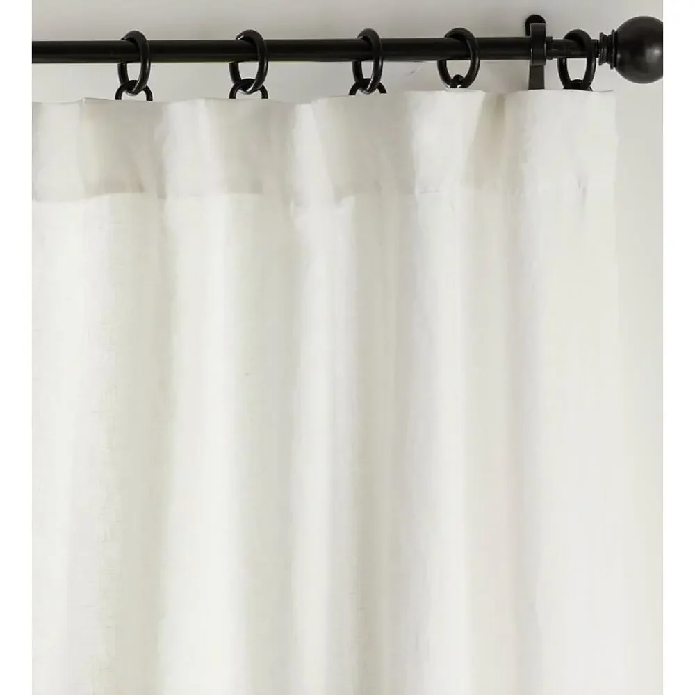 Pottery Barn Belgian Flax Linen Blackout Curtain | Classic Ivory 100 x 96" - Picture 4 of 8